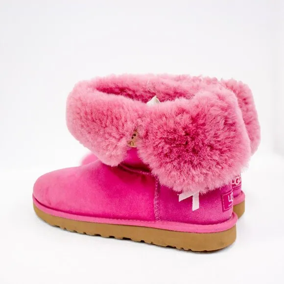 UGG Boots Womens Size 8 Bailey Pink Breast Cancer Awarenes Suede Limited Edition