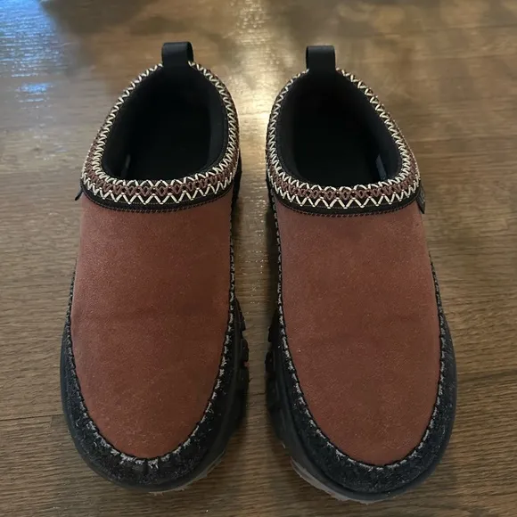 UGG Brown and Black Loafers with Rugged Sole.