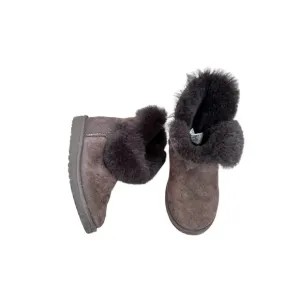 UGG Brown Sheepskin &amp; Suede Fur-Lined Boots