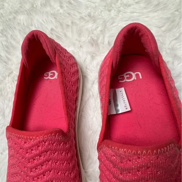 UGG Caplan Pink Mesh Slip On Sneakers Size 5.5