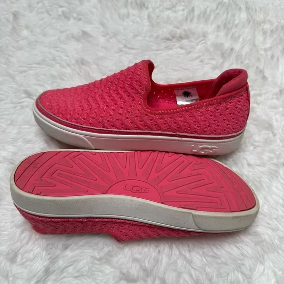 UGG Caplan Pink Mesh Slip On Sneakers Size 5.5