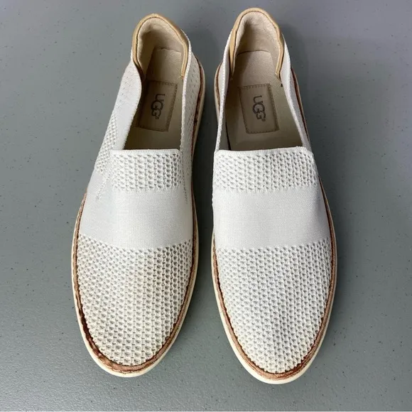 UGG Casual Slip On Knit Sneakers Loafers Sammy White Women's 8 1016756