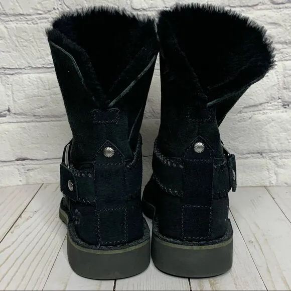 Ugg Cedric Black fur lined leather boots