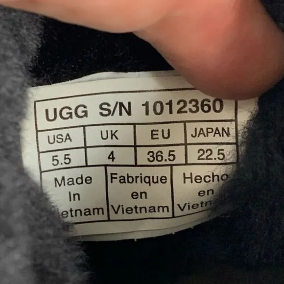 Ugg Cedric Black fur lined leather boots