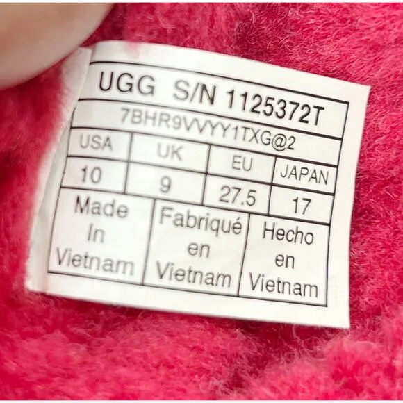 UGG Classic II Red Metallic Sparkle Boots Shearling Fur Youth Girls Sz 10