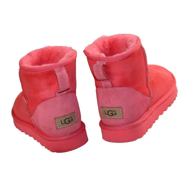 UGG Classic Mini II Punch Pink Shearling Lined Boot, Size 7