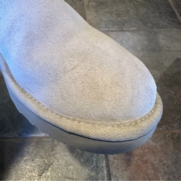 UGG Classic Sequin Stars boots, gray suede, fur lined, size 8, comfy