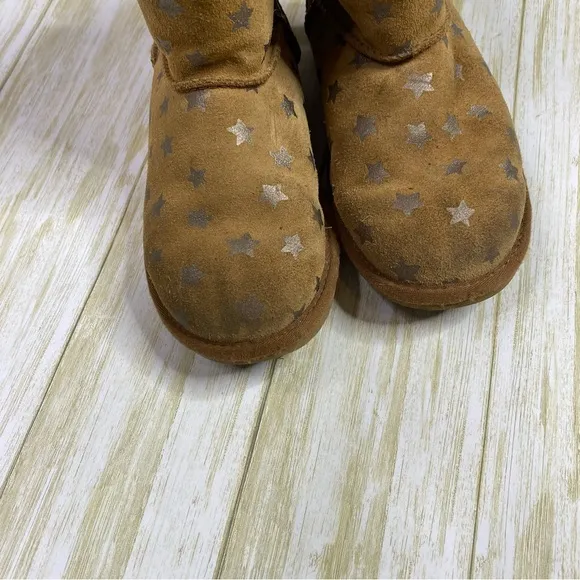 UGG Classic Short II Brown Star Print Water Resistant Suede Boots