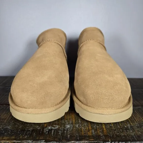 UGG Classic Slipper Womens Size 10 Slip On Shoes Boots Brown Fur Lined