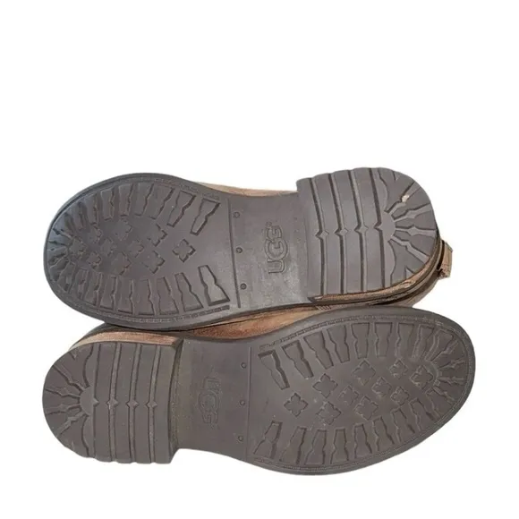 UGG Denhali Brown Leather Fur Lined Waterproof Hiking‎ Boots
