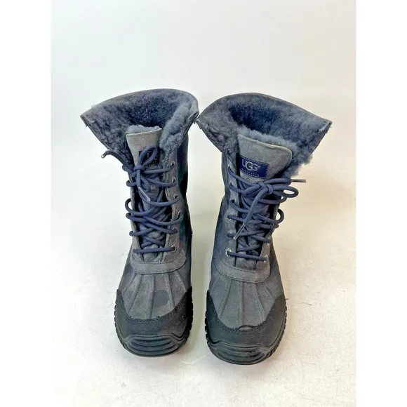 UGG F10011I Women's Adirondack Slate Suede Boots Size 8 Sheepskin Waterproof