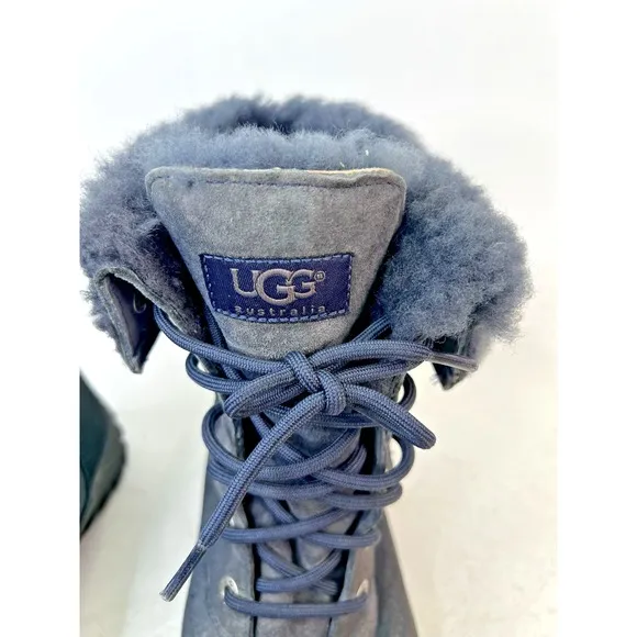 UGG F10011I Women's Adirondack Slate Suede Boots Size 8 Sheepskin Waterproof