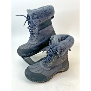 UGG F10011I Women's Adirondack Slate Suede Boots Size 8 Sheepskin Waterproof