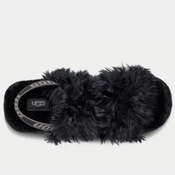 UGG FLUFF SUGAR BLACK SLIDES 7