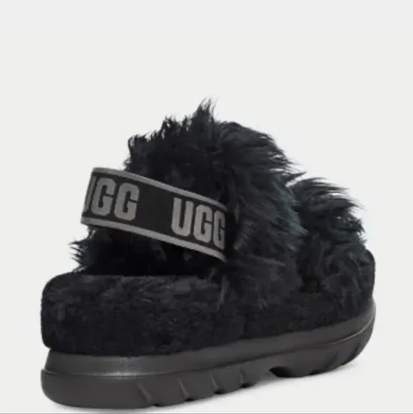 UGG FLUFF SUGAR BLACK SLIDES 7