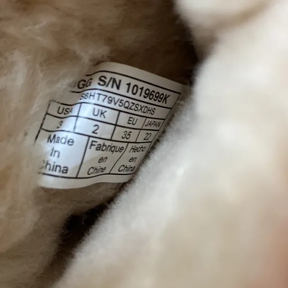 Ugg girls brown rainbow shearling sheepskin fur lined suede leather boots
