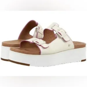 UGG Hanneli Platform Leather Slides