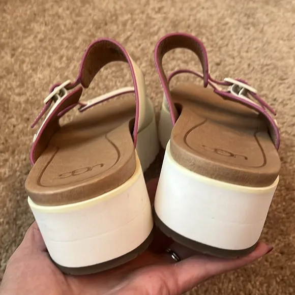 UGG Hanneli Platform Leather Slides