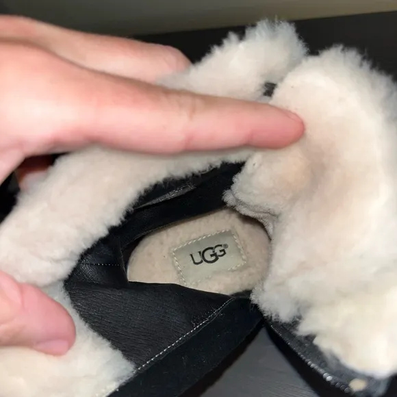 UGG Ingrid Leather Sheepskin Lace Up Boots