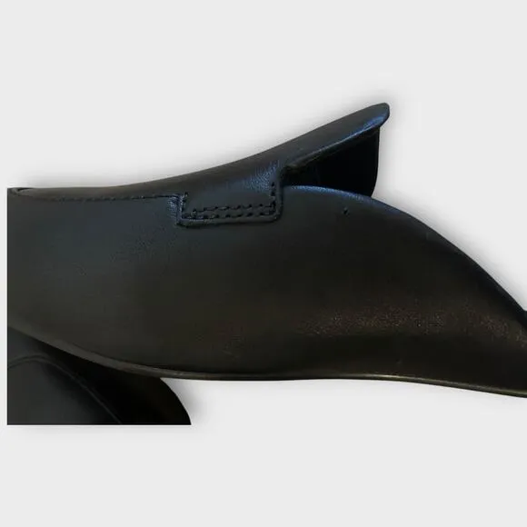 Ugg Janaya Mule Black Leather US 10 Slip On Loafer Flats Old Money Preppy Luxury