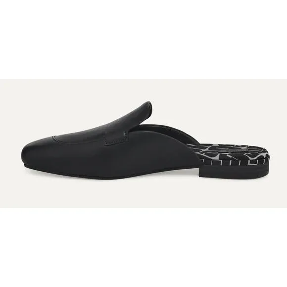 Ugg Janaya Mule Black Leather US 10 Slip On Loafer Flats Old Money Preppy Luxury