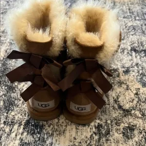 UGG Kids' Brown Boots with Fur Lining