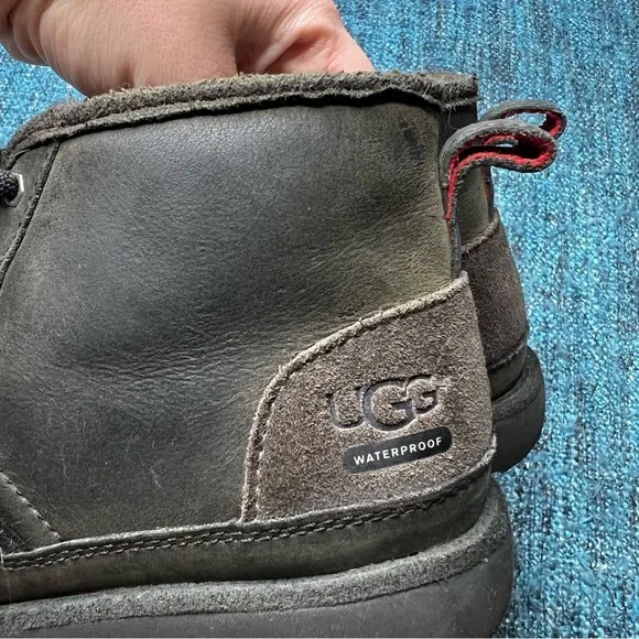UGG Kids Neumel 11 Waterproof Leather Lace Up Boots in Dark Brown