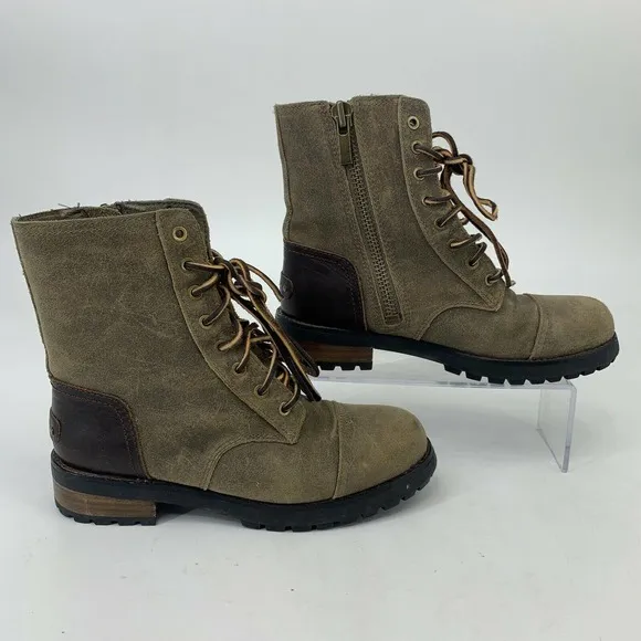 UGG Kilmer II Boots Womens 6 Side Zip Water Resistant Sherpa Fur Lined Lace Up