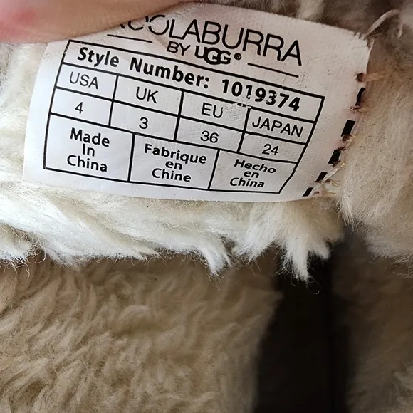 UGG Koolaburra Suede Leather Shearling Fur Lined Winter Boots Cranberry Size 4