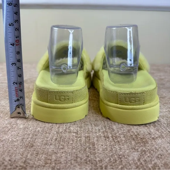 UGG Latin Fur Margarita Yellow Slides/Sandals Women’s Size 8