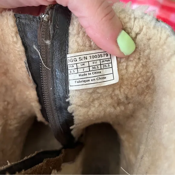 UGG Lined Sherpa Leather Boots