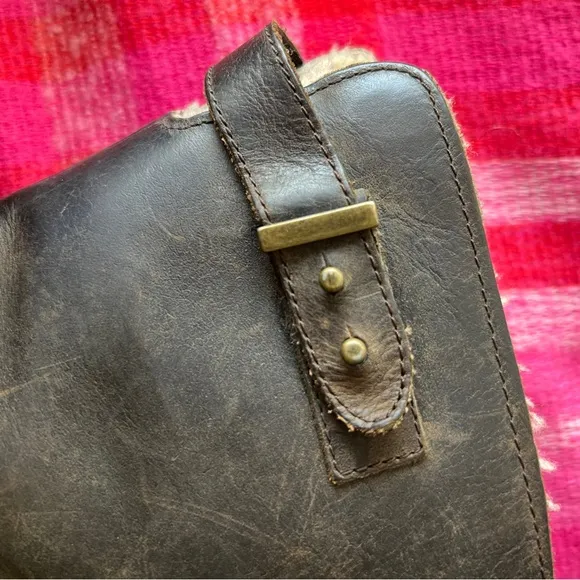 UGG Lined Sherpa Leather Boots