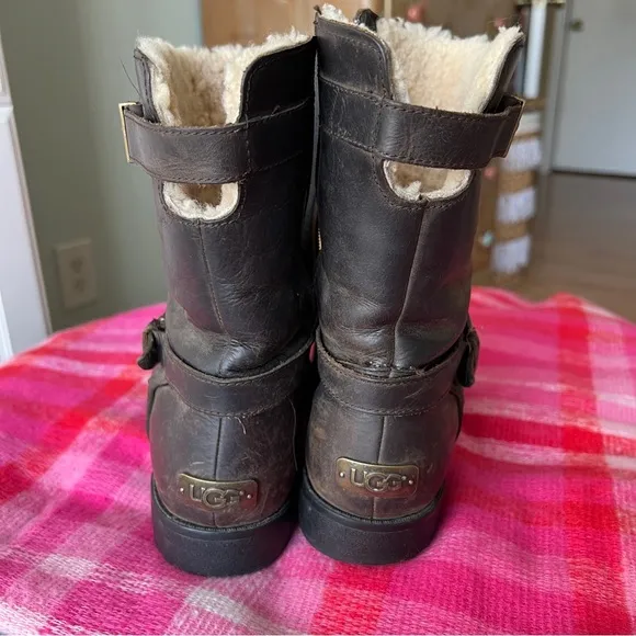 UGG Lined Sherpa Leather Boots