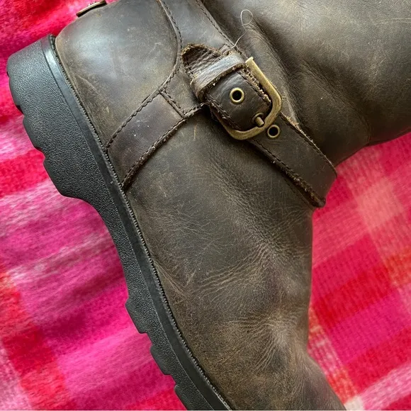 UGG Lined Sherpa Leather Boots