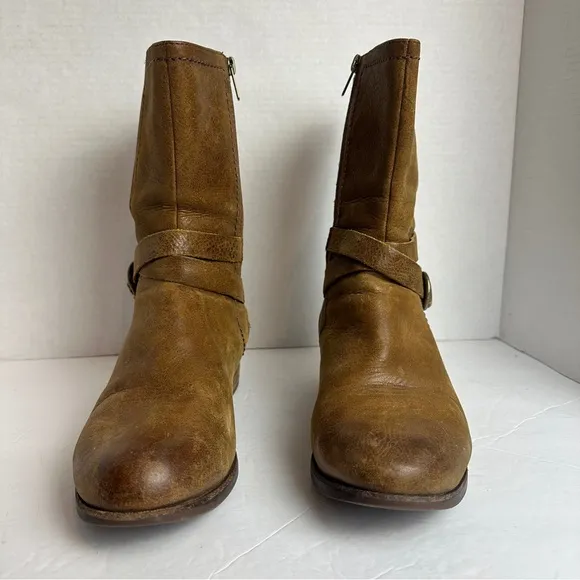 Ugg Lula Mae Mid Calf Leather Harness Boots Brown Tan in Chestnut Womens Size 11