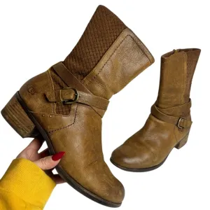 Ugg Lula Mae Mid Calf Leather Harness Boots Brown Tan in Chestnut Womens Size 11