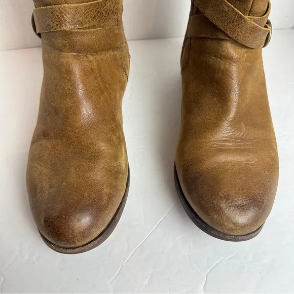 Ugg Lula Mae Mid Calf Leather Harness Boots Brown Tan in Chestnut Womens Size 11