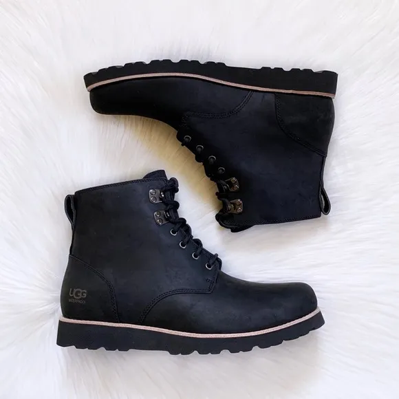UGG Men’s Ritter Black Leather Waterproof Boots