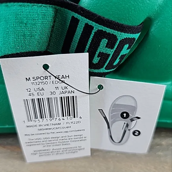 UGG Men's Sport Yeah Sandals Slides Beach Slingbacks Emerald Green