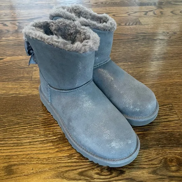 UGG mini Bailey Bow glimmer faux fur lined boots