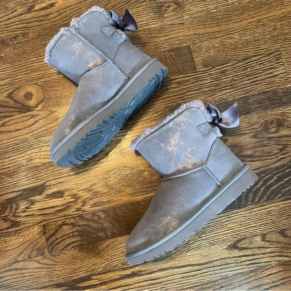 UGG mini Bailey Bow glimmer faux fur lined boots