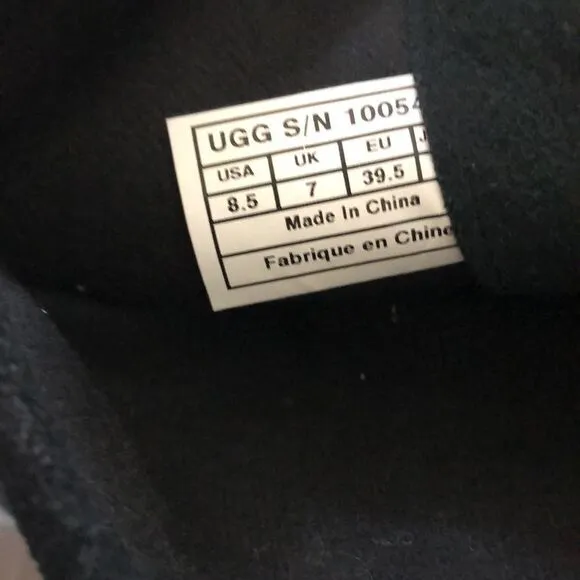 UGG Moto black leather boots distressed black so 8.5