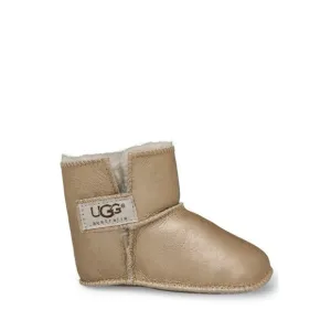 UGG Napa Baby Gold Metallic‎ Sherpa Lined Velcro Boots Booties