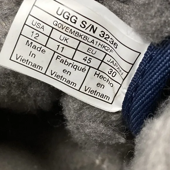 UGG Neumel Blue Suede Monochrome Shearling Fur Lined Chukka Boots Mens Size 10