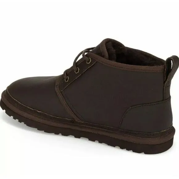 UGG Neumel Brown Pebbled Leather Wool Lined Chukka Boots Mens 11 NEW Fast Ship
