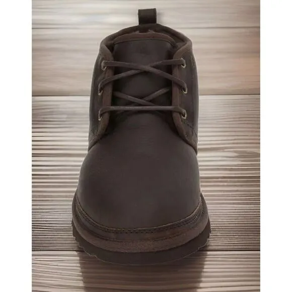 UGG Neumel Brown Pebbled Leather Wool Lined Chukka Boots Mens 11 NEW Fast Ship