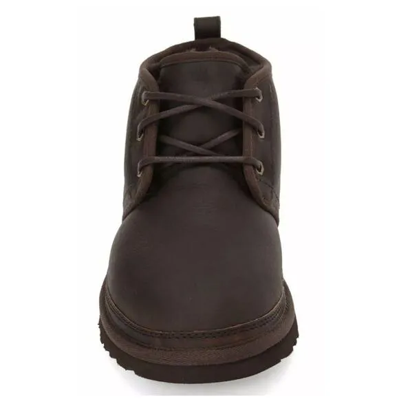 UGG Neumel Brown Pebbled Leather Wool Lined Chukka Boots Mens 11 NEW Fast Ship