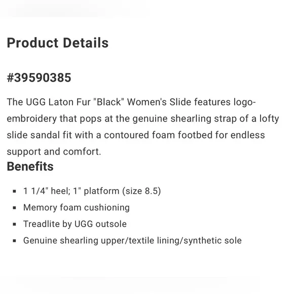 UGG NWT LATON FUR SLIDES.
