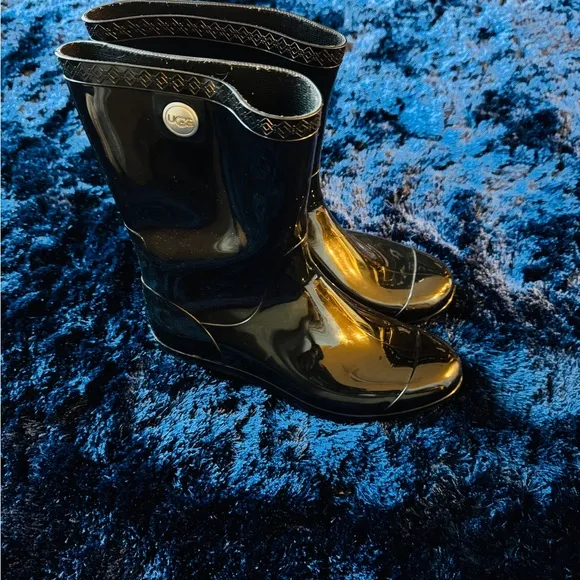 UGG Patent Leather Black Rain Boots