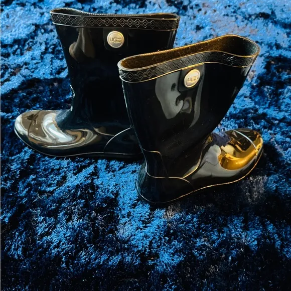 UGG Patent Leather Black Rain Boots